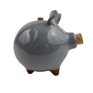 VTG Pig Morgan Ceramic Pottery Shaker Gray Glaze Kitsch